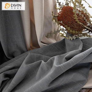 DIHINHOME Home Textile Modern Curtain DIHIN HOME Modern Beige and Grey Color,Blackout Curtains Grommet Window Curtain for Living Room ,52x63-inch,1 Panel
