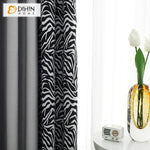 DIHINHOME Home Textile Modern Curtain DIHIN HOME Modern Black and White Zebra Texture Jacquard,Blackout Grommet Window Curtain for Living Room ,52x63-inch,1 Panel