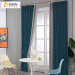 DIHIN HOME Modern Blue and Grey Velvet Fabric,Blackout Grommet Window Curtain for Living Room,52x63-inch,1 Panel