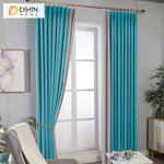 DIHIN HOME Modern Blue and Grey Velvet Fabric,Blackout Grommet Window Curtain for Living Room,52x63-inch,1 Panel