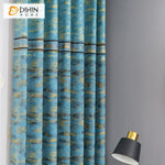 DIHINHOME Home Textile Modern Curtain DIHIN HOME Modern Blue Color Abstract Pattern Curtains,Blackout Grommet Window Curtain for Living Room ,52x63-inch,1 Panel