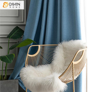 DIHIN HOME Modern Blue Color High Quality Curtains,Blackout Grommet Window Curtain for Living Room ,52x63-inch,1 Panel