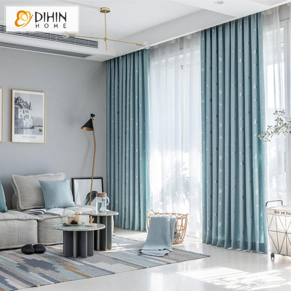 DIHINHOME Window Valance and Curtain for Curtain Textile Room – Living Sheer Home Blackout