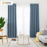 DIHINHOME Home Textile Modern Curtain DIHIN HOME Modern Blue Cotton Linen Curtains,Blackout Grommet Window Curtain for Living Room ,52x63-inch,1 Panel