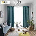 DIHIN HOME Modern Blue Diagonal Stripe Window Curtains ,Blackout Grommet Window Curtain for Living Room ,52x63-inch,1 Panel