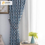 DIHINHOME Home Textile Modern Curtain DIHIN HOME Modern Blue Geometric Curtains,Blackout Grommet Window Curtain for Living Room ,52x63-inch,1 Panel