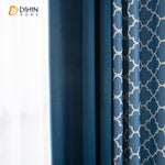 DIHIN HOME Modern Blue Geometry Printed,Blackout Curtains Grommet Window Curtain for Living Room ,52x63-inch,1 Panel