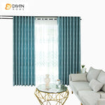 DIHIN HOME Modern Blue Plaid Curtains,Blackout Grommet Window Curtain for Living Room ,52x63-inch,1 Panel