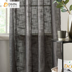 DIHINHOME Home Textile Modern Curtain DIHIN HOME Modern Carbon Black Color Cotton Linen Fabric,Blackout Grommet Window Curtain for Living Room ,52x63-inch,1 Panel