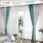 DIHIN HOME Modern Cirlces Spliced Curtains，Blackout Grommet Window Curtain for Living Room ,52x63-inch,1 Panel