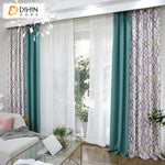 DIHIN HOME Modern Cirlces Spliced Curtains，Blackout Grommet Window Curtain for Living Room ,52x63-inch,1 Panel