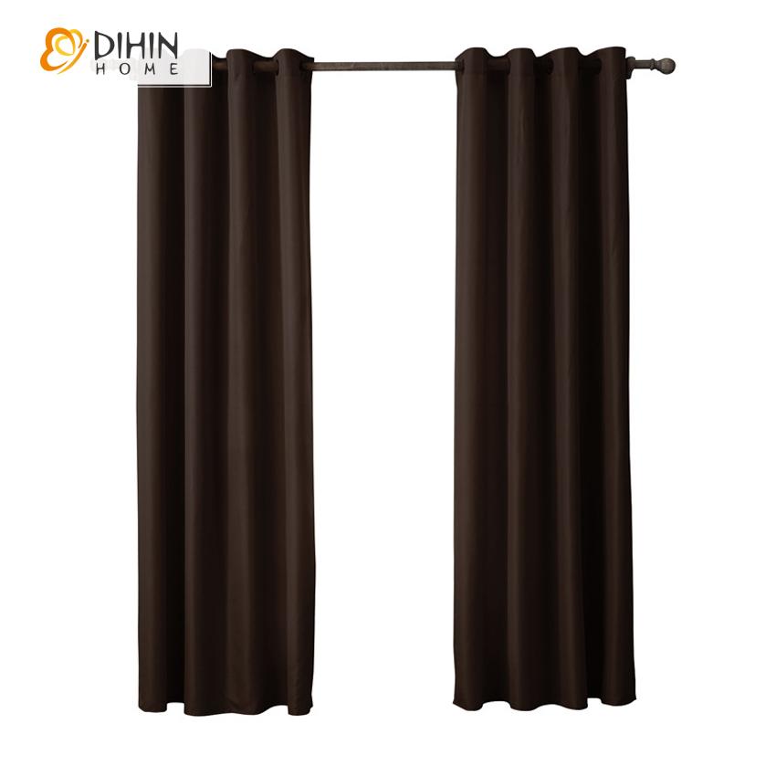 DIHIN HOME Modern Coffee Color Blackout Curtains ,Blackout Grommet Window Curtain for Living Room ,52x63-inch,1 Panel