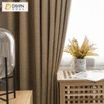 DIHIN HOME Modern Coffee Cotton Linen Window Curtains ,Blackout Grommet Window Curtain for Living Room ,52x63-inch,1 Panel