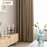 DIHIN HOME Modern Coffee Cotton Linen Window Curtains ,Blackout Grommet Window Curtain for Living Room ,52x63-inch,1 Panel