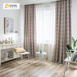 DIHIN HOME Modern Colorful Striped Wave Curtains ,Cotton Linen ,Blackout Grommet Window Curtain for Living Room ,52x63-inch,1 Panel