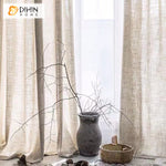 DIHIN HOME Modern Cotton Linen Fabric,Blackout Grommet Window Curtain for Living Room ,52x63-inch,1 Panel