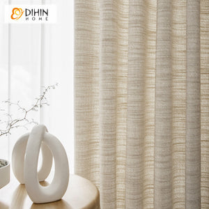 DIHINHOME Home Textile Modern Curtain DIHIN HOME Modern Cotton Linen,Half Blackout Grommet Window Curtain for Living Room ,52x63-inch,1 Panel