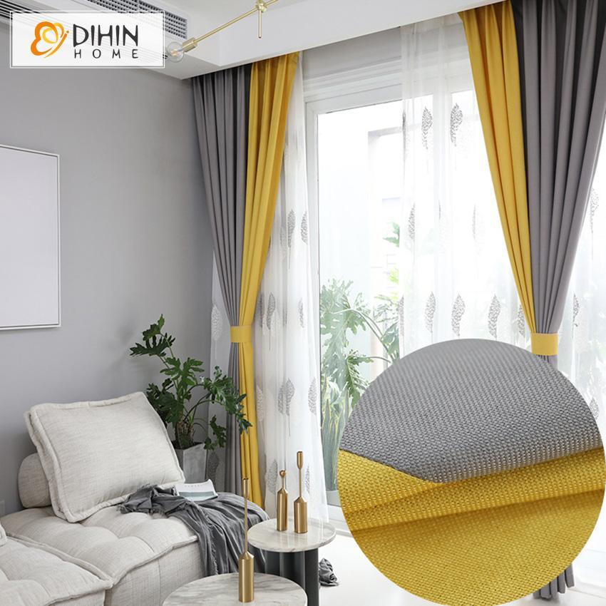 Modern Curtain Blackout Grommet Window Curtain for Living Room – DIHINHOME  Home Textile