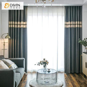 DIHINHOME Home Textile Modern Curtain DIHIN HOME Modern Curtains,Blackout Grommet Window Curtain for Living Room ,52x63-inch,1 Panel