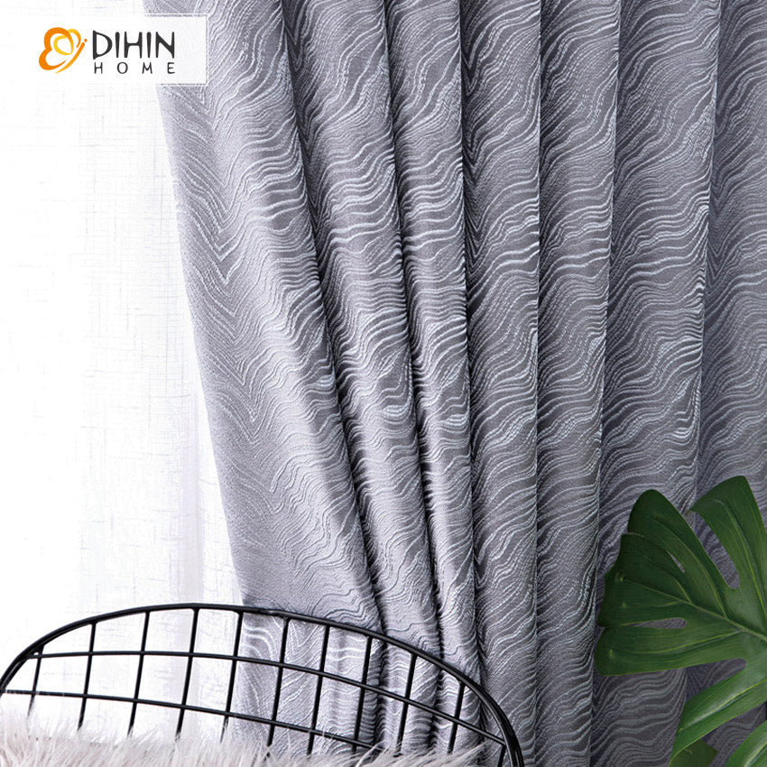 DIHINHOME Home Textile Modern Curtain DIHIN HOME Modern Fashion Abstract Striped,Blackout Grommet Window Curtain for Living Room,1 Panel