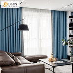 DIHIN HOME Modern Fashion Blue Curtains With Lace,Grommet Window Curtain for Living Room ,52x63-inch,1 Panel