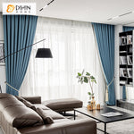 DIHINHOME Home Textile Modern Curtain DIHIN HOME Modern Fashion Blue Curtains With Lace,Grommet Window Curtain for Living Room ,52x63-inch,1 Panel