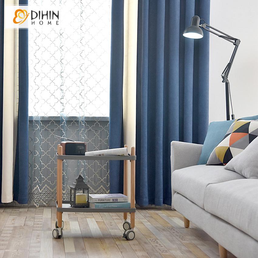 DIHIN HOME Modern Fashion Blue Striped Curtains,Blackout Grommet Window Curtain for Living Room ,52x63-inch,1 Panel