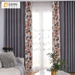 DIHINHOME Home Textile Modern Curtain DIHIN HOME Modern Fashion Spliced Curtains，Blackout Grommet Window Curtain for Living Room ,52x63-inch,1 Panel