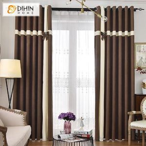 DIHIN HOME Modern Fashion Striped Curtains,Blackout Grommet Window Curtain for Living Room ,52x63-inch,1 Panel