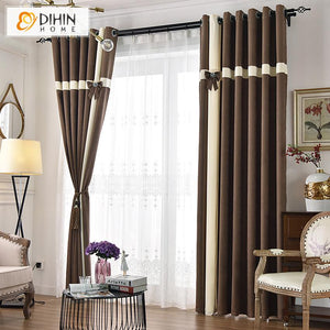 DIHIN HOME Modern Fashion Striped Curtains,Blackout Grommet Window Curtain for Living Room ,52x63-inch,1 Panel