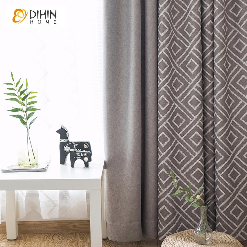 DIHIN HOME Modern Geometric Curtain,Blackout Curtains Grommet