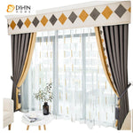 DIHIN HOME Modern Geometric Curtain With Valance,Blackout Curtains Grommet Window Curtain for Living Room ,52x84-inch,1 Panel