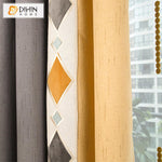 DIHIN HOME Modern Geometric Curtain With Valance,Blackout Curtains Grommet Window Curtain for Living Room ,52x84-inch,1 Panel