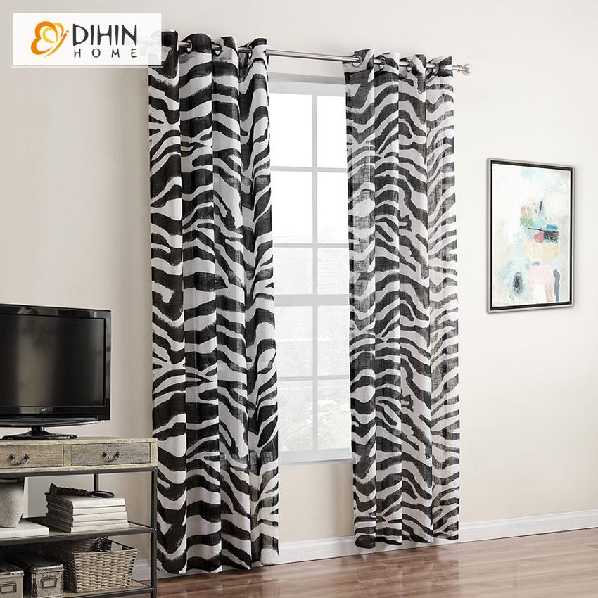 DIHIN HOME Modern Geometric Curtains ,Blackout Grommet Window Curtain for Living Room ,52x63-inch,1 Panel