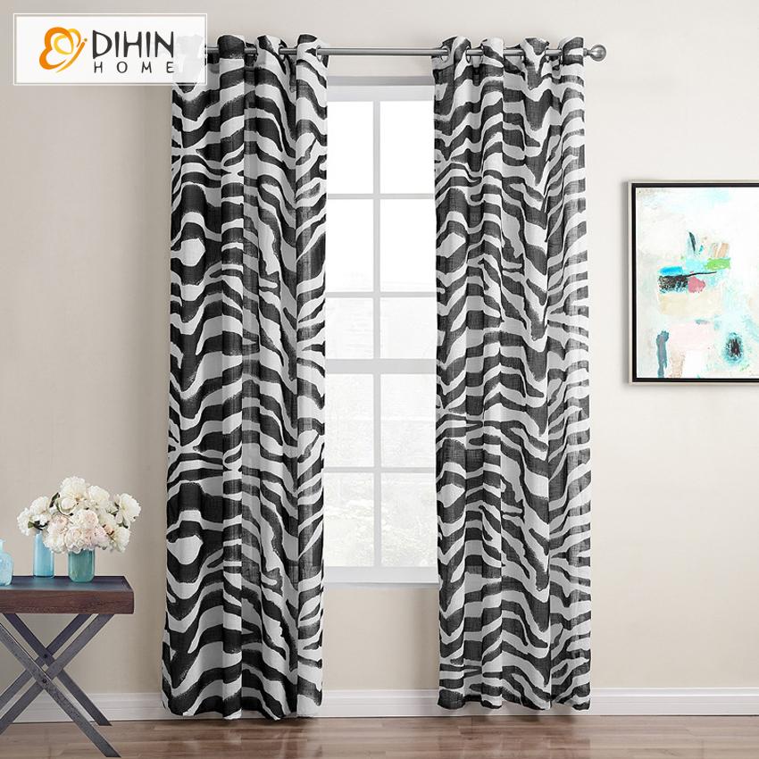 DIHIN HOME Modern Geometric Curtains ,Blackout Grommet Window Curtain for Living Room ,52x63-inch,1 Panel