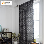 DIHIN HOME Modern Geometric Curtains With Lace ,Blackout Grommet Window Curtain for Living Room ,52x63-inch,1 Panel