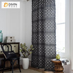 DIHIN HOME Modern Geometric Curtains With Lace ,Blackout Grommet Window Curtain for Living Room ,52x63-inch,1 Panel