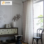 DIHIN HOME Modern Geometric Lines Curtains With Lace ,Blackout Grommet Window Curtain for Living Room ,52x63-inch,1 Panel