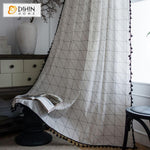 DIHIN HOME Modern Geometric Lines Curtains With Lace ,Blackout Grommet Window Curtain for Living Room ,52x63-inch,1 Panel