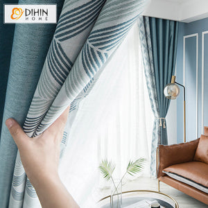 DIHINHOME Home Textile Modern Curtain DIHIN HOME Modern Geometric Pattern,Blackout Grommet Window Curtain for Living Room ,52x63-inch,1 Panel