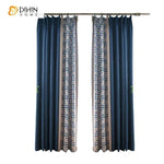 DIHINHOME Home Textile Modern Curtain DIHIN HOME Modern Geometric Spliced Curtains，Blackout Grommet Window Curtain for Living Room ,52x63-inch,1 Panel