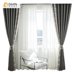 DIHIN HOME Modern Geometric Spliced Curtains,Blackout Grommet Window Curtain for Living Room ,52x63-inch,1 Panel