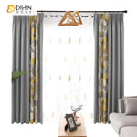 DIHIN HOME Modern Geometric Triangle Printed,Blackout Grommet Window Curtain for Living Room ,52x63-inch,1 Panel