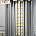 DIHIN HOME Modern Geometric Waves Printed,Blackout Grommet Window Curtain for Living Room ,52x63-inch,1 Panel