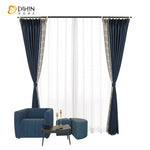 DIHINHOME Home Textile Modern Curtain DIHIN HOME Modern Geometry Blue Curtains Printed,Blackout Grommet Window Curtain for Living Room ,52x63-inch,1 Panel