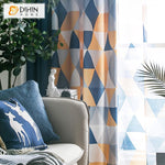 DIHIN HOME Modern Geometry Printed,Blackout Grommet Window Curtain for Living Room ,52x63-inch,1 Panel