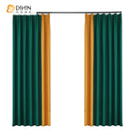 DIHINHOME Home Textile Modern Curtain DIHIN HOME Modern Green and Yellow Color Jacquard,Blackout Grommet Window Curtain for Living Room ,52x63-inch,1 Panel