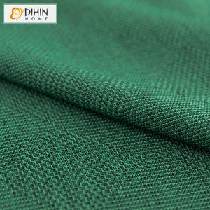 DIHINHOME Home Textile Modern Curtain DIHIN HOME Modern Green Thick Cotton Linen Curtains,Grommet Window Curtain for Living Room ,52x63-inch,1 Panel