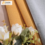 DIHINHOME Home Textile Modern Curtain DIHIN HOME Modern Grey and Orange Cotton Linen,Blackout Curtains Grommet Window Curtain for Living Room,52x63-inch,1 Panel