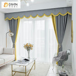 DIHIN HOME Modern Grey and Yellow High Quality Valance ,Blackout Curtains Grommet Window Curtain for Living Room ,52x84-inch,1 Panel